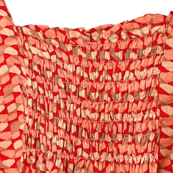 Anthropologie Maeve Verena Top Womens XS Pink Red Boho Tie Front Cottagecore - Picture 6 of 11